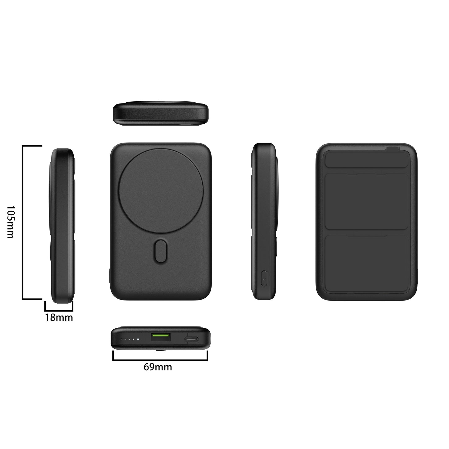 S1033A 10000mAh Magnetic Wireless Power Bank with holder