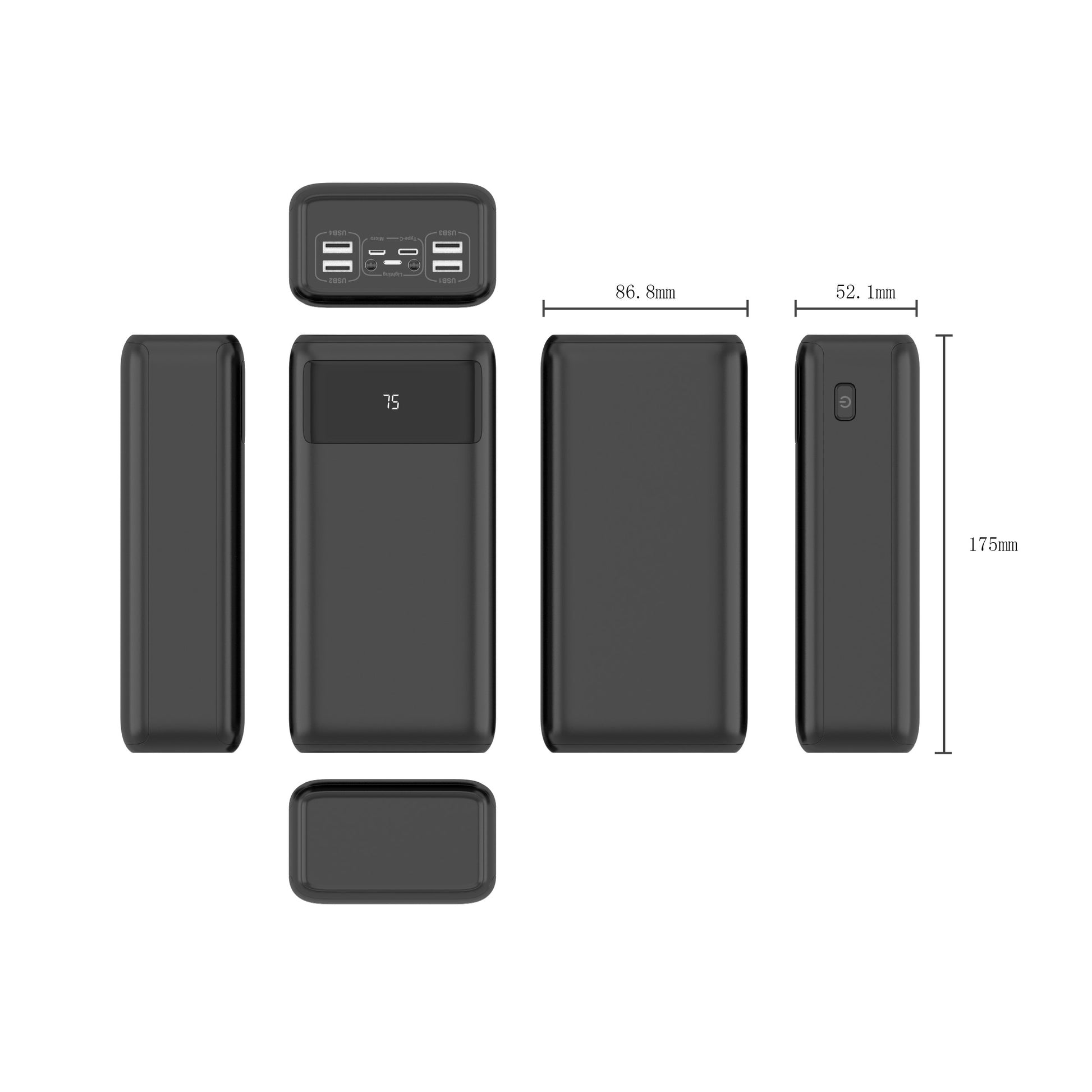 S5001 50000mAh  huge energy with LCD digital display power bank